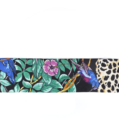 Hermes Silk Jungle Love Love Twilly Black Vert Rose Vif 3 of 4