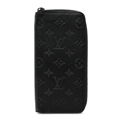 Louis Vuitton Calfskin Monogram Shadow Vertical Zippy Wallet Black 1 of 6