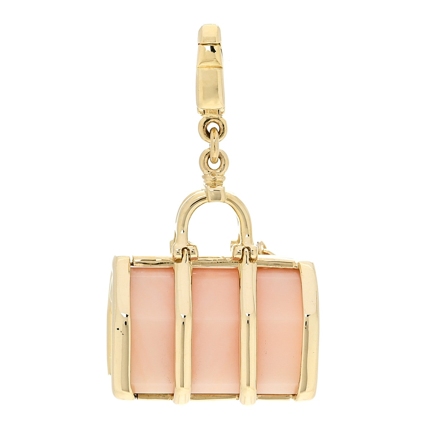 Louis Vuitton 18K Yellow Gold Rose Quartz Keepall Bag Charm