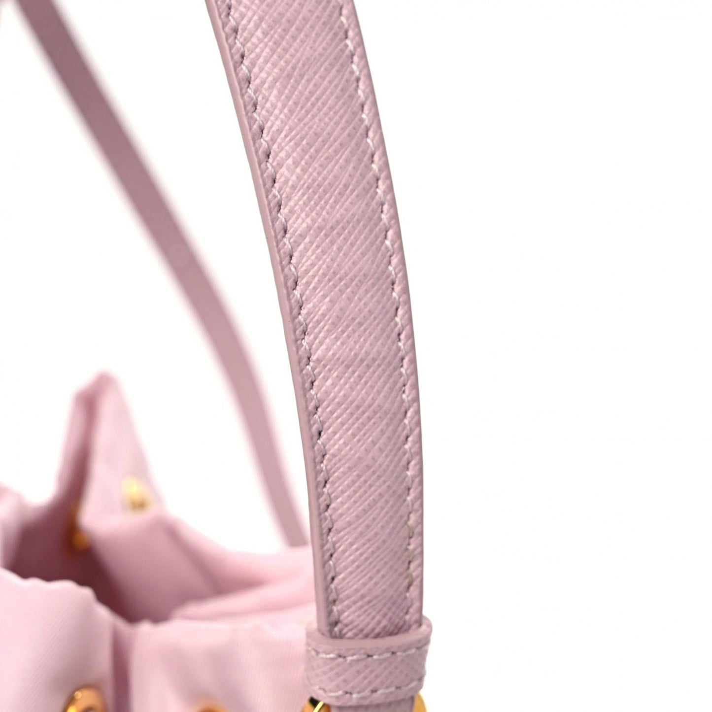 Re-Nylon Saffiano Duet Bucket Crossbody Bag Alabastro