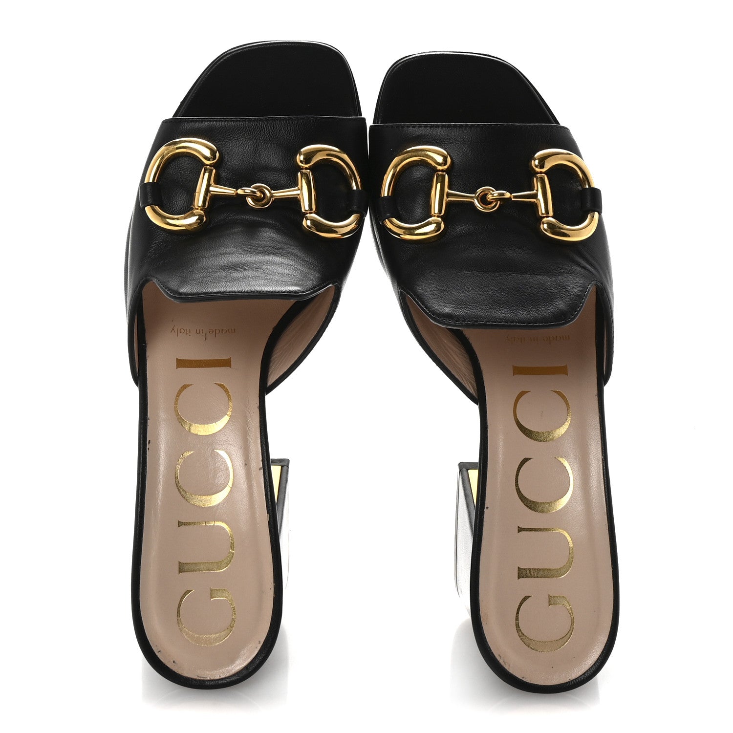 Gucci Nappa Horsebit 75mm Slide Sandals 35 Black 2 of 10