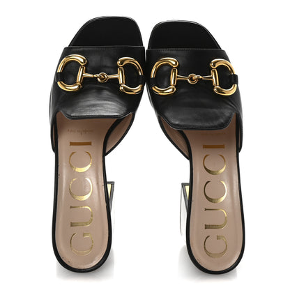 Gucci Nappa Horsebit 75mm Slide Sandals 35 Black 2 of 10