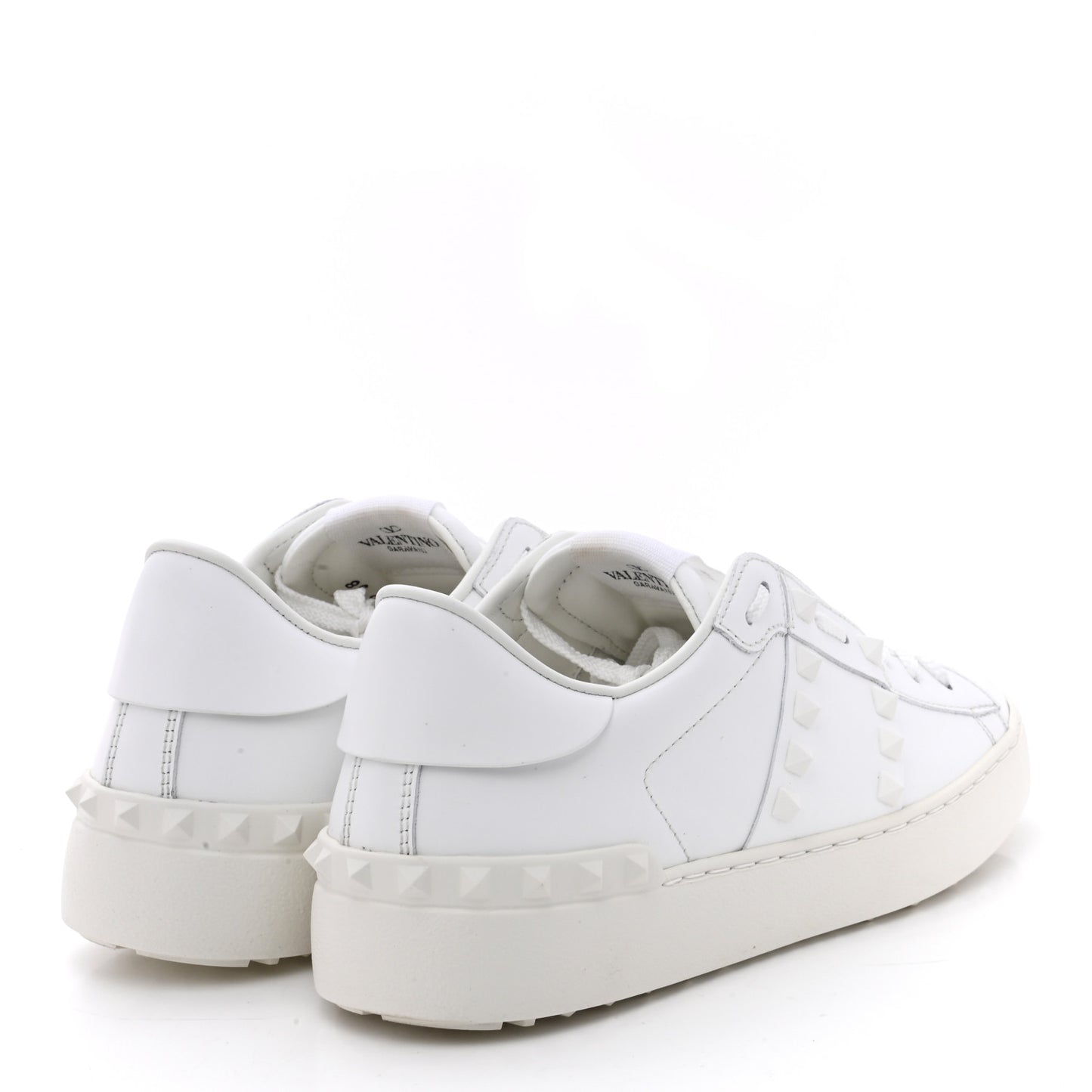 Calfskin Rockstud Untitled Open Sneakers 38 White