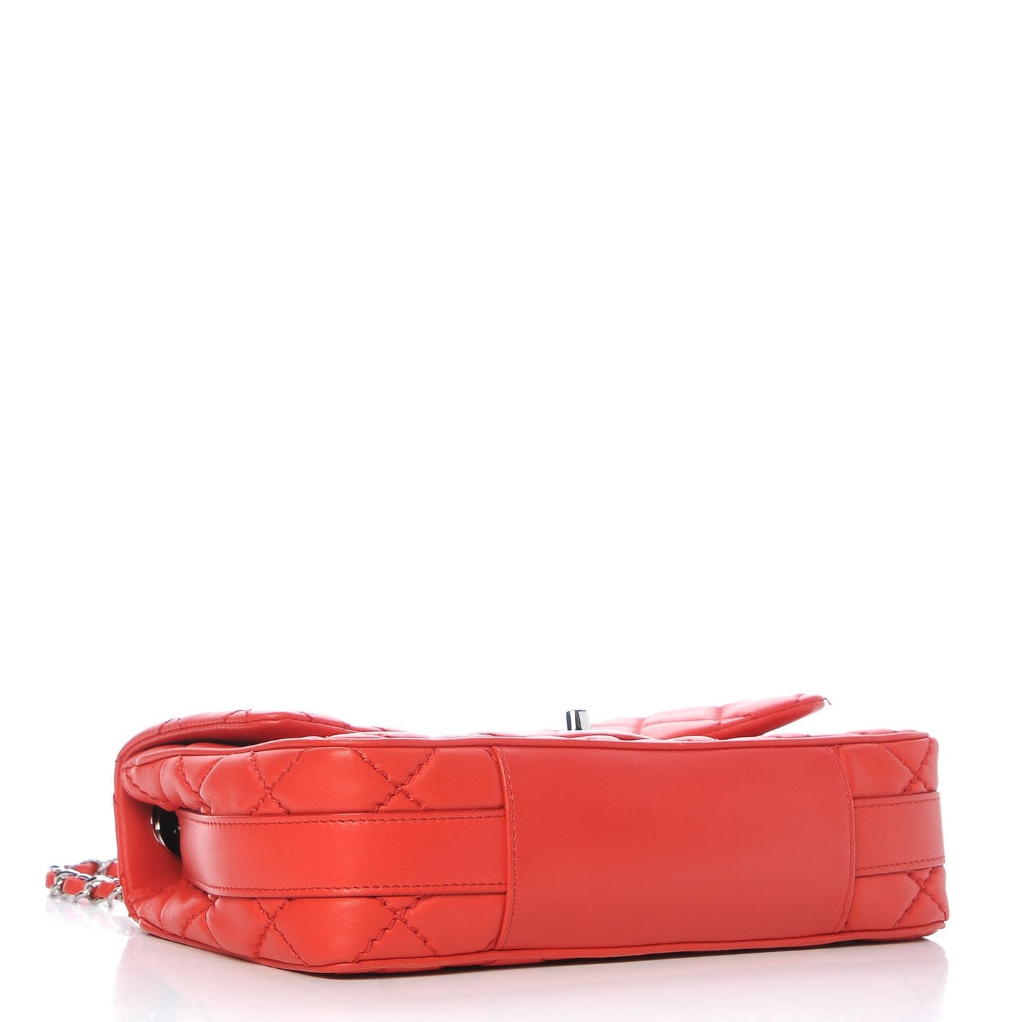 Lambskin Quilted Medium Easy Carry Flap Red