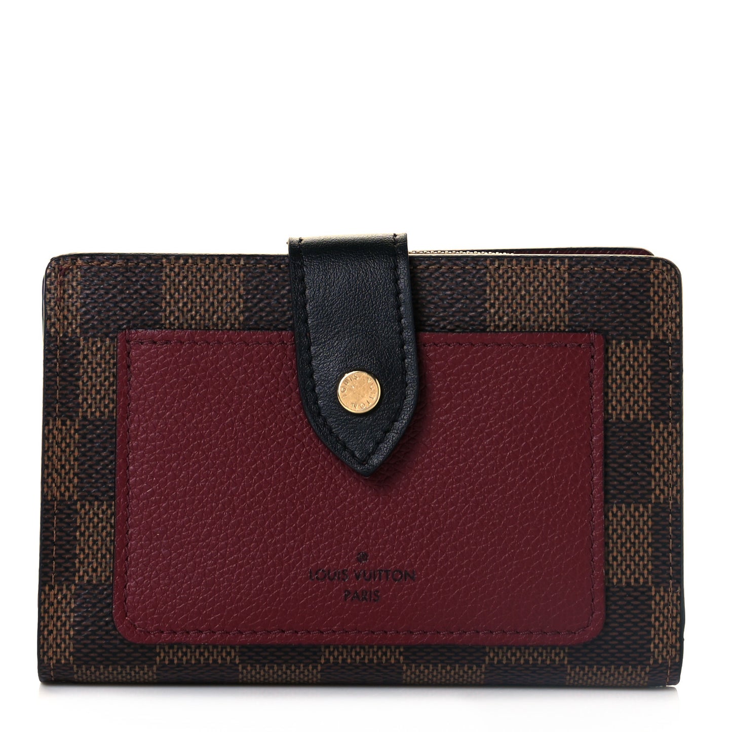 Damier Ebene Juliette Wallet Bordeaux Black