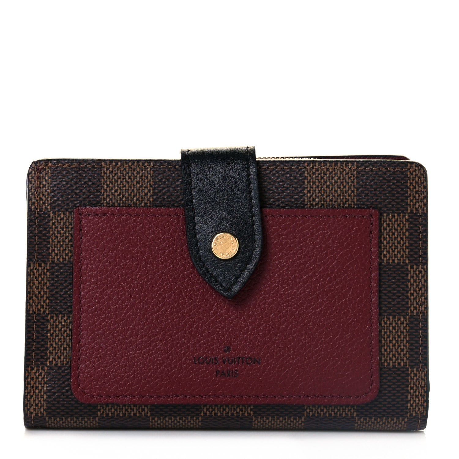 Louis Vuitton Damier Ebene Juliette Wallet Bordeaux Black 1 of 8