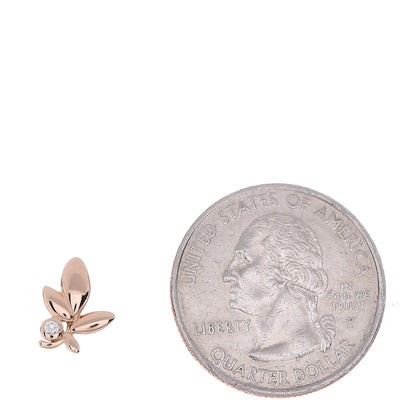 Tiffany 18K Rose Gold Diamond Paloma Picasso Olive Leaf Earrings 2 of 4