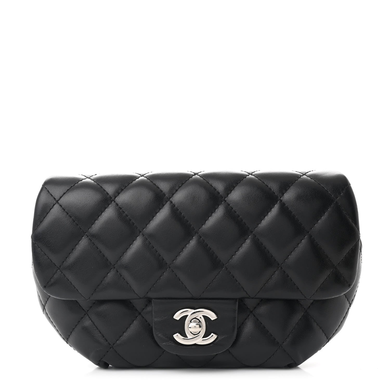 Chanel Calfskin Quilted CC Uniform Flap Belt Bag Black 1 of 12