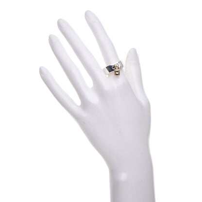 Hermes Sterling Silver 18K Yellow Gold Kelly Cadena Ring 54 6.25 10 of 17