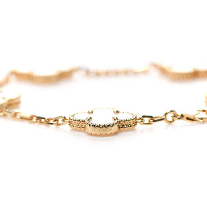 Van Cleef & Arpels 18K Yellow Gold Mother of Pearl 5 Motifs Vintage Alhambra Bracelet 3 of 5