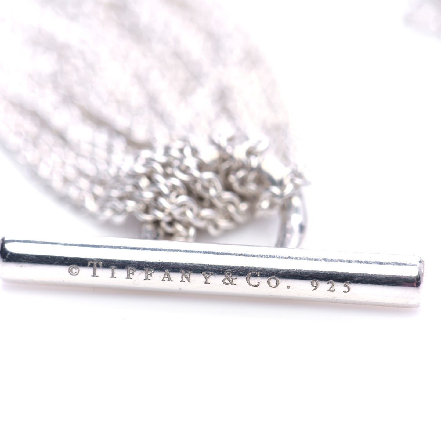 Sterling Silver Heart Multi Chain Toggle Necklace