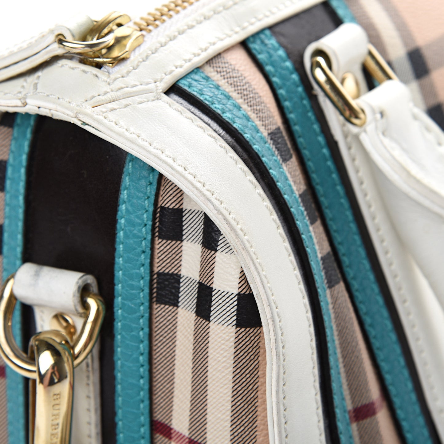 Haymarket Check Medium Alchester Bowling Bag White Aqua