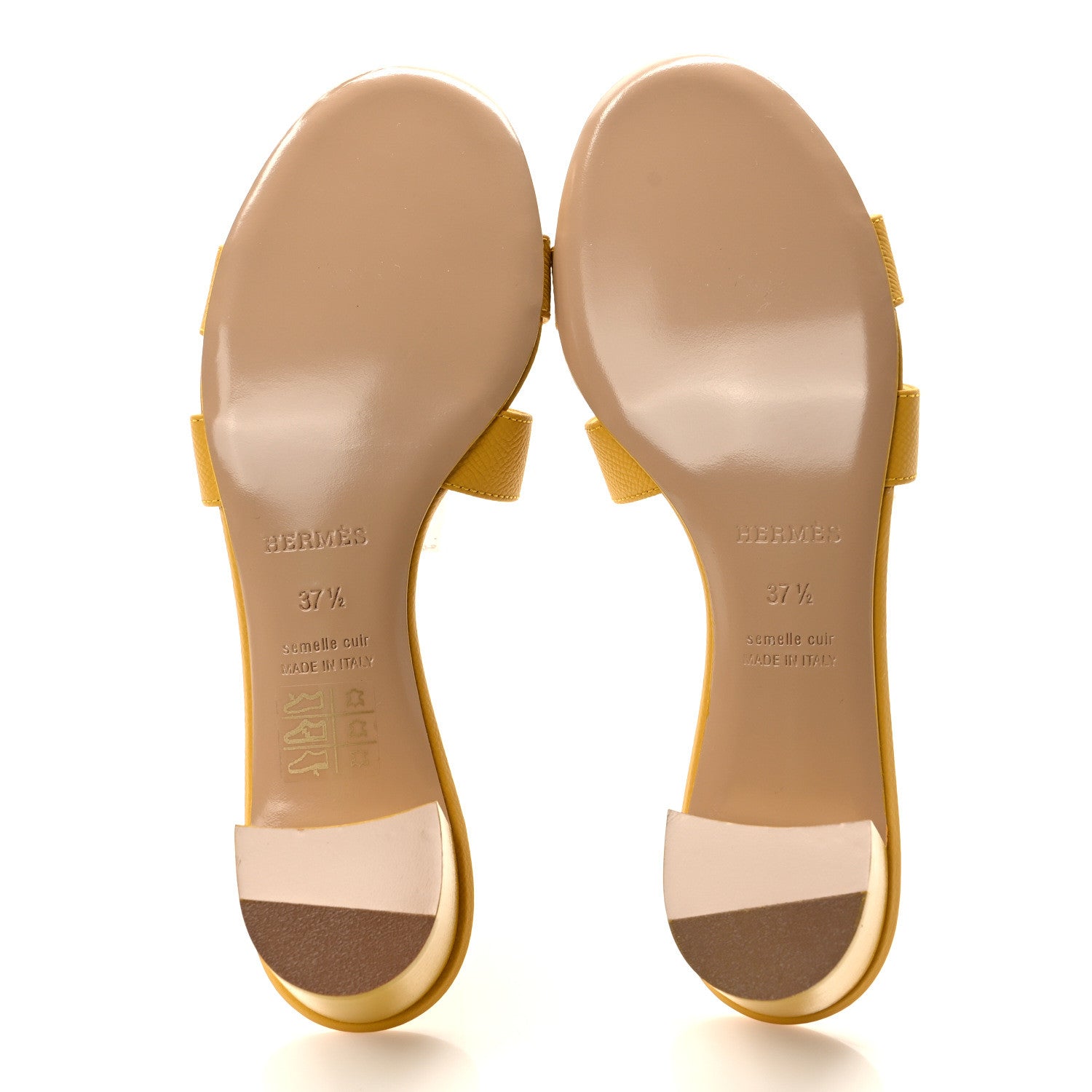 Hermes Epsom Oasis Sandals 37.5 Jaune Sable 5 of 8