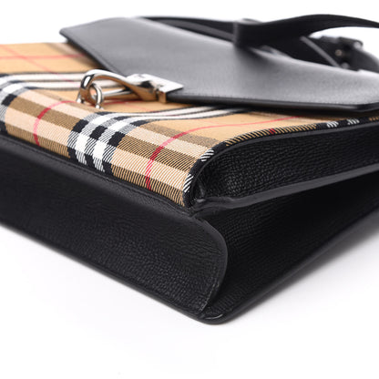 Burberry Grainy Calfskin Vintage Check Small Macken Crossbody Bag Black 9 of 11