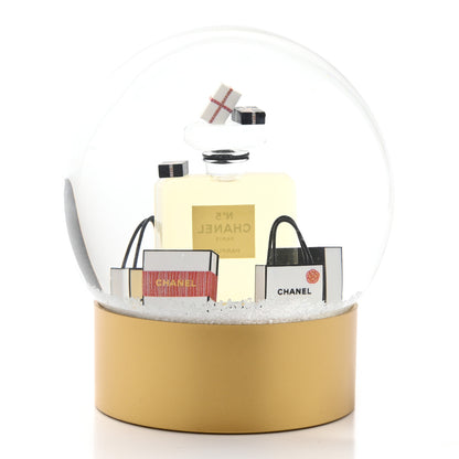 Chanel Glass N°5 Perfume Bottle Snow Globe Gold 3 of 7