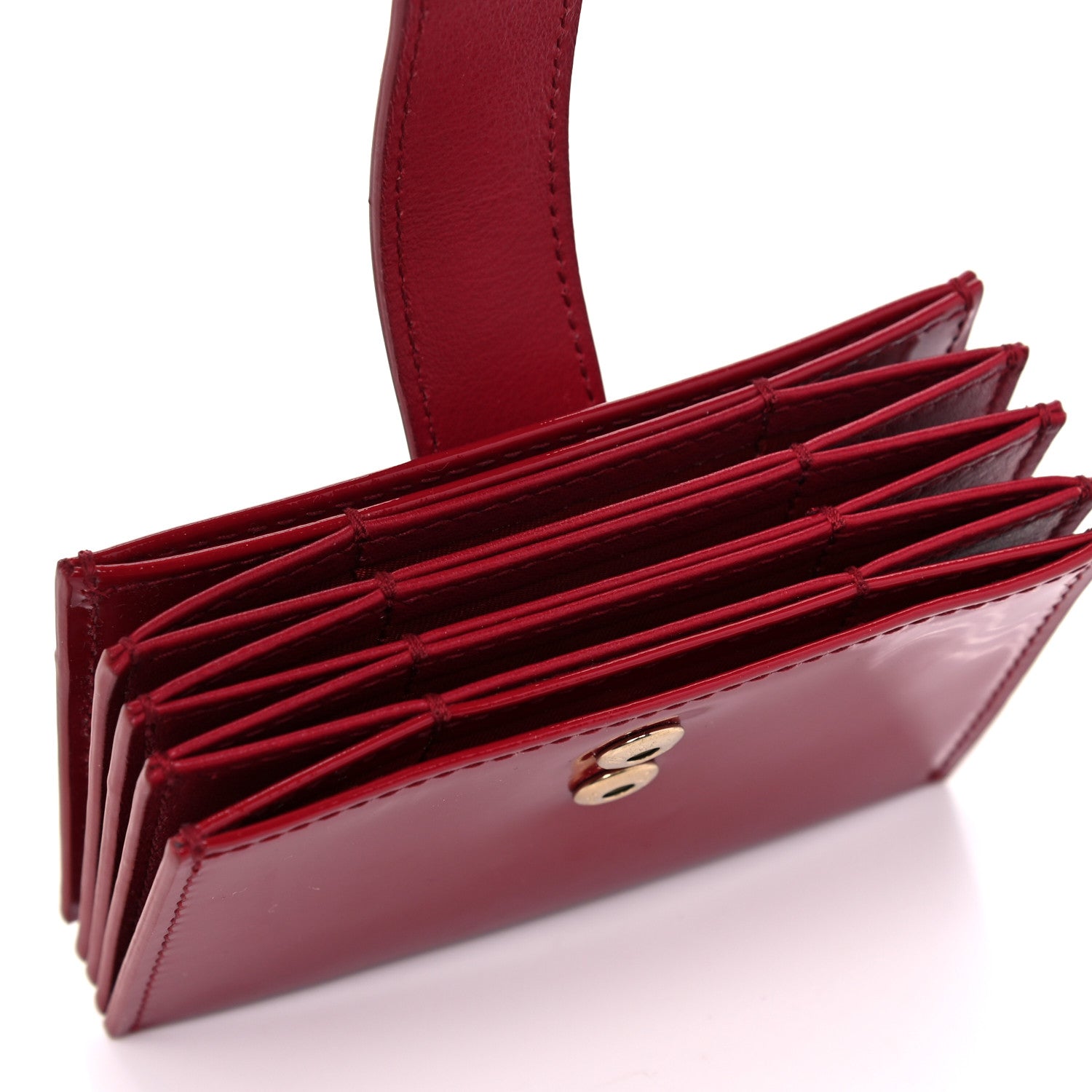Christian Dior Patent Calfskin 30 Montaigne Gusseted Card Holder Red 7 of 9