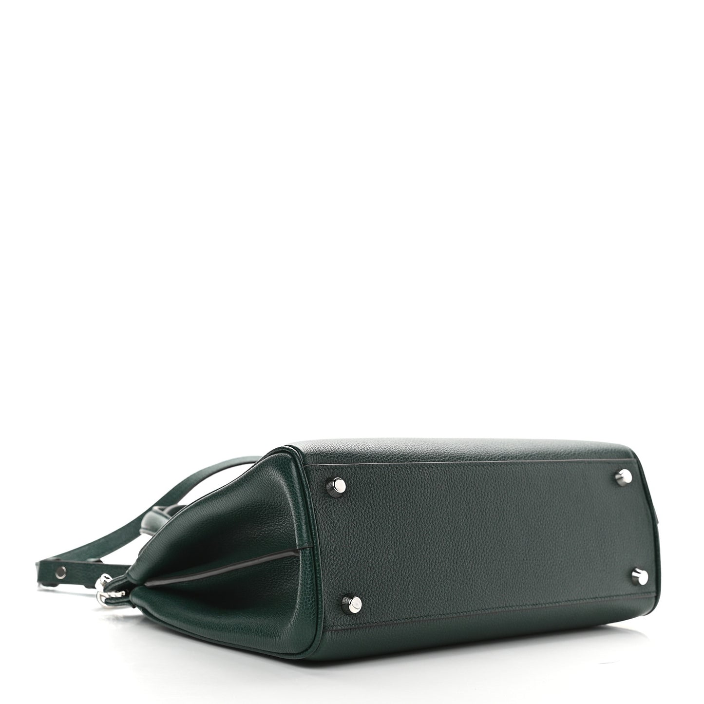 Grainy Calfskin Small Zumi Top Handle Bag Vintage Green