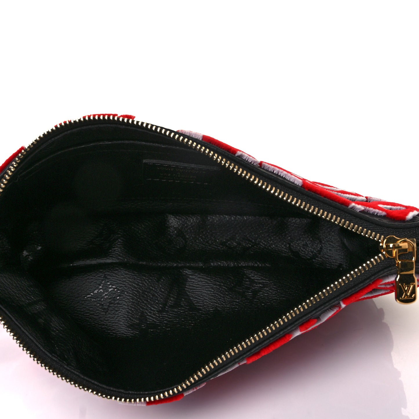 X UF Tufted Monogram Pochette Accessories Black Red
