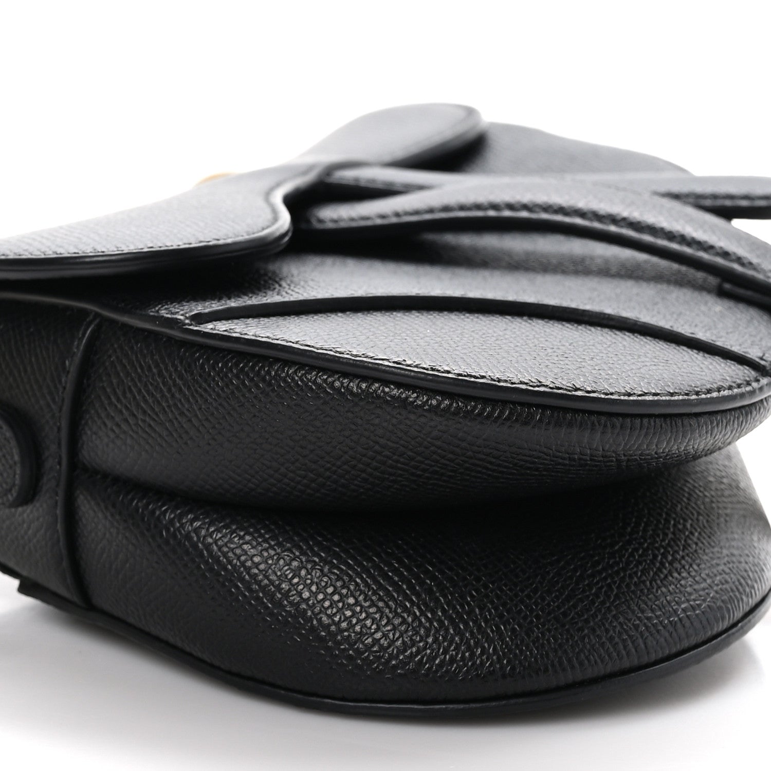 Christian Dior Grained Calfskin Saddle Bag Black 8 of 9