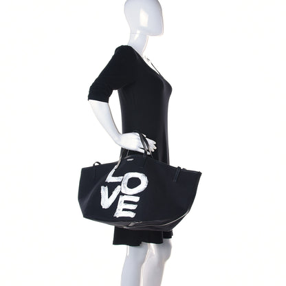 Burberry Canvas Printed Love Tote Bag Black 2 of 13