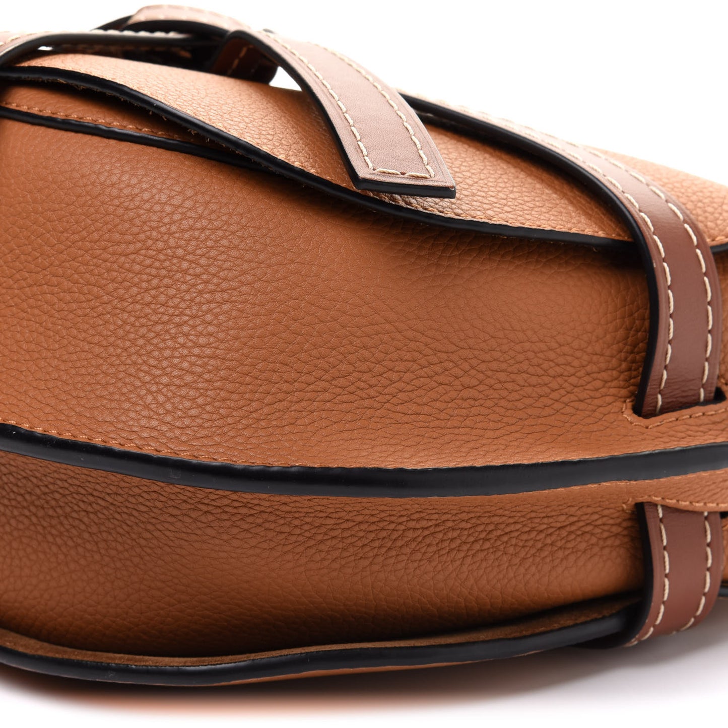 Grained Calfskin Small Gate Crossbody Bag Caramel Pecan