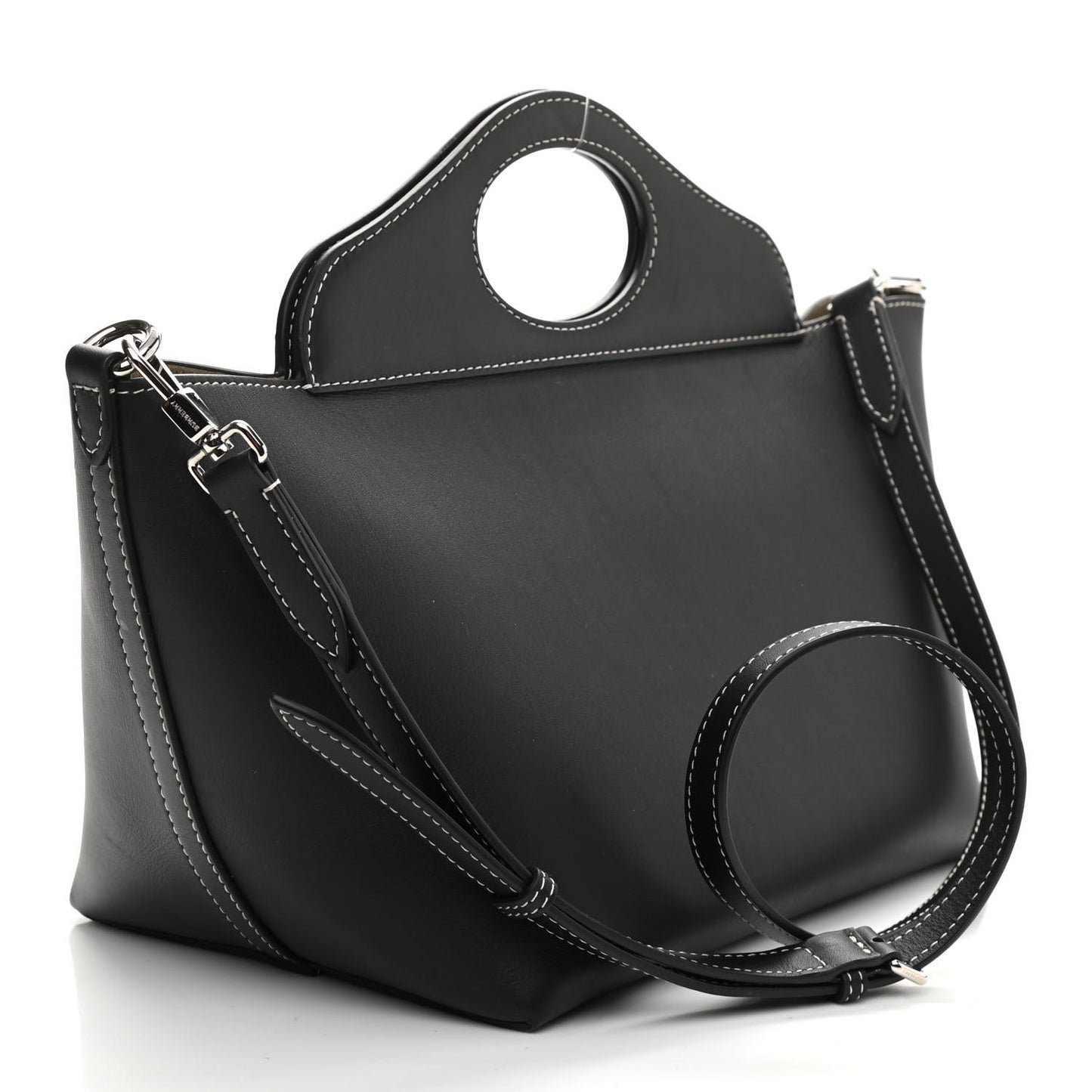 Soft Calfskin Small Pocket Tote Bag Black