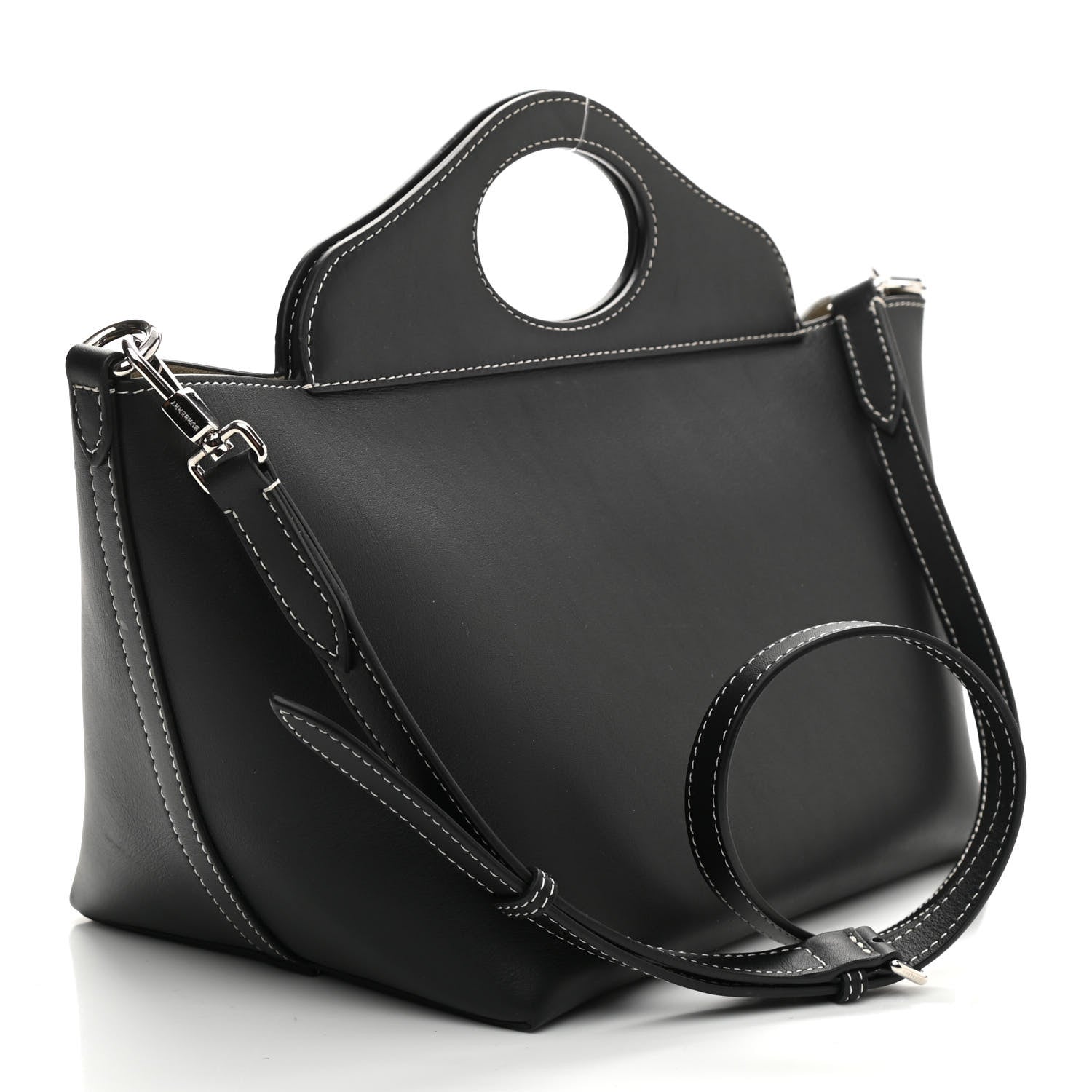 Burberry Soft Calfskin Small Pocket Tote Bag Black 3 of 8