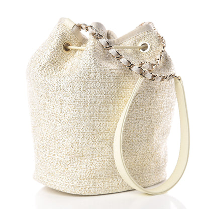 Chanel Canvas Deauville Drawstring Bag Ivory 3 of 7
