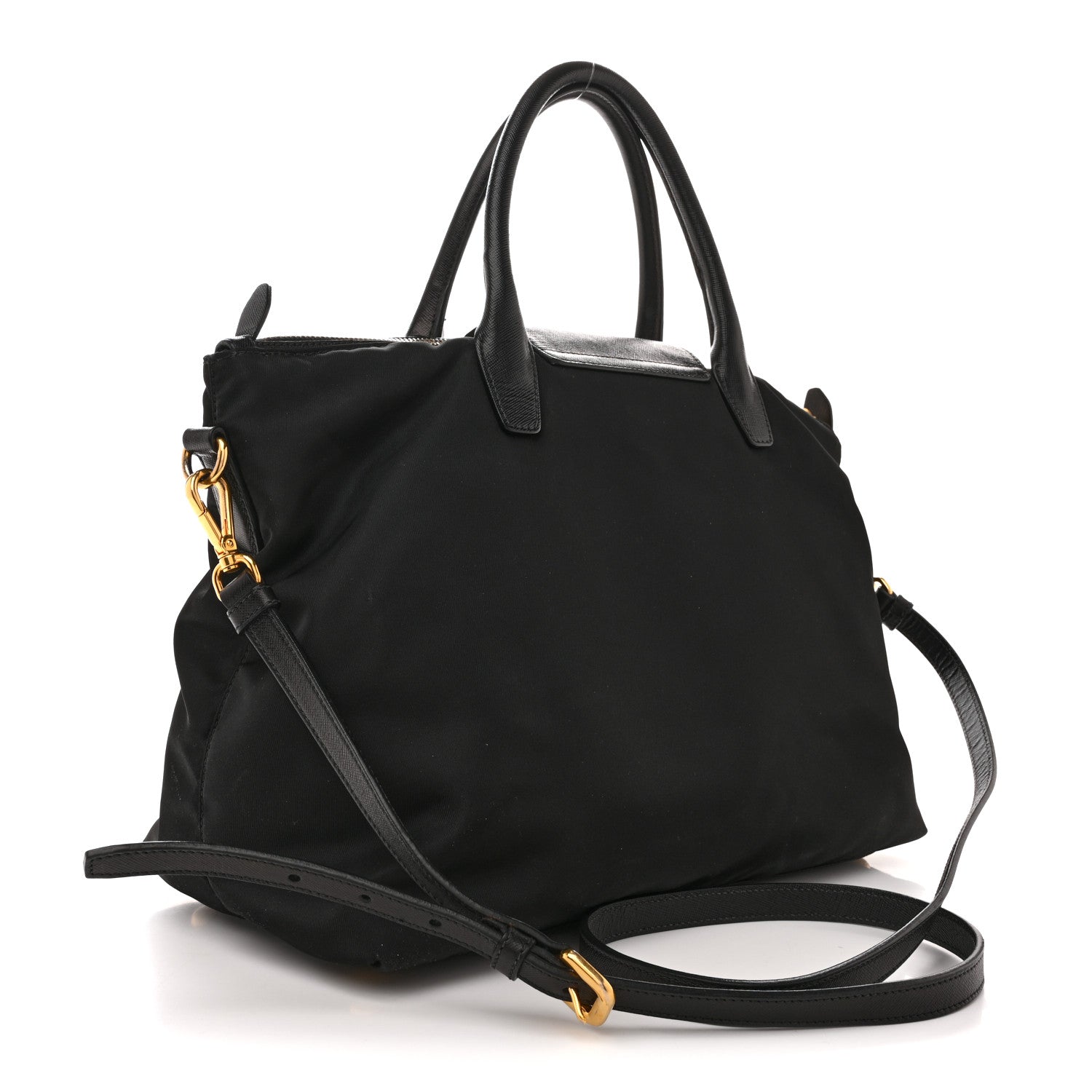 Prada Tessuto Nylon Saffiano Tote Black 3 of 15