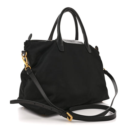 Prada Tessuto Nylon Saffiano Tote Black 3 of 15