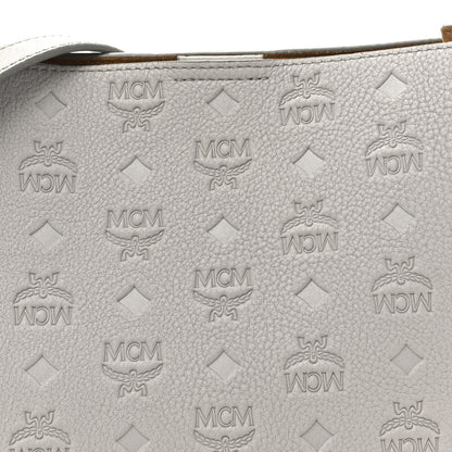 MCM Calfskin Ottomar Monogram Sarah Convertible Hobo Dove 7 of 10