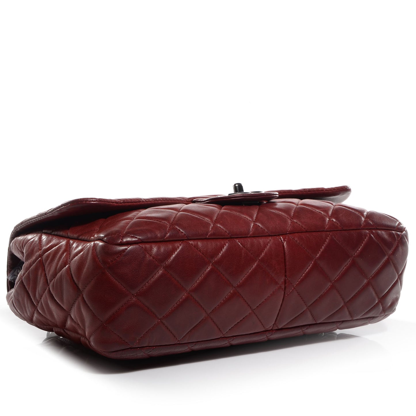Lambskin Jumbo Single Flap Dark Red