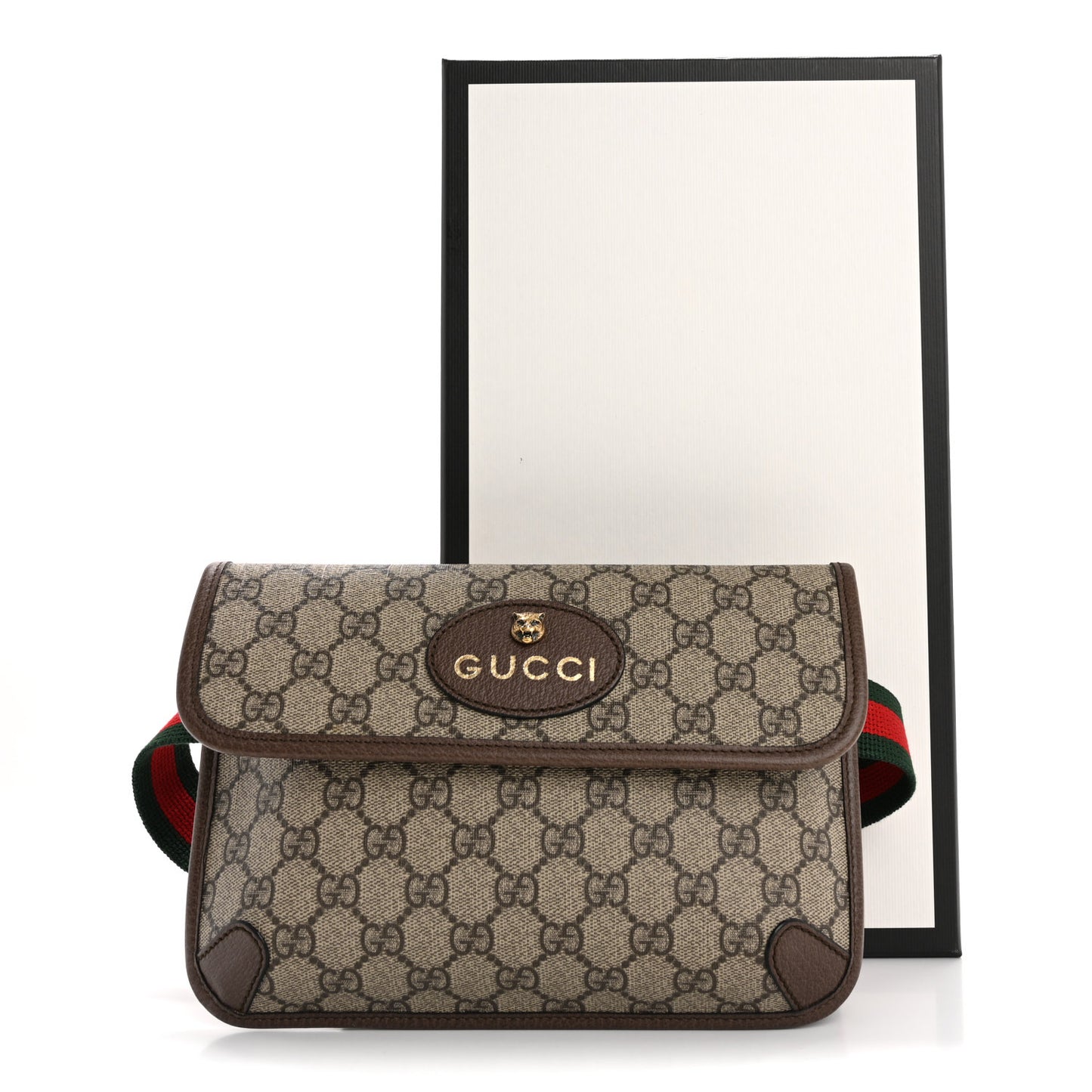 GG Supreme Monogram Neo Vintage Web Belt Bag Brown