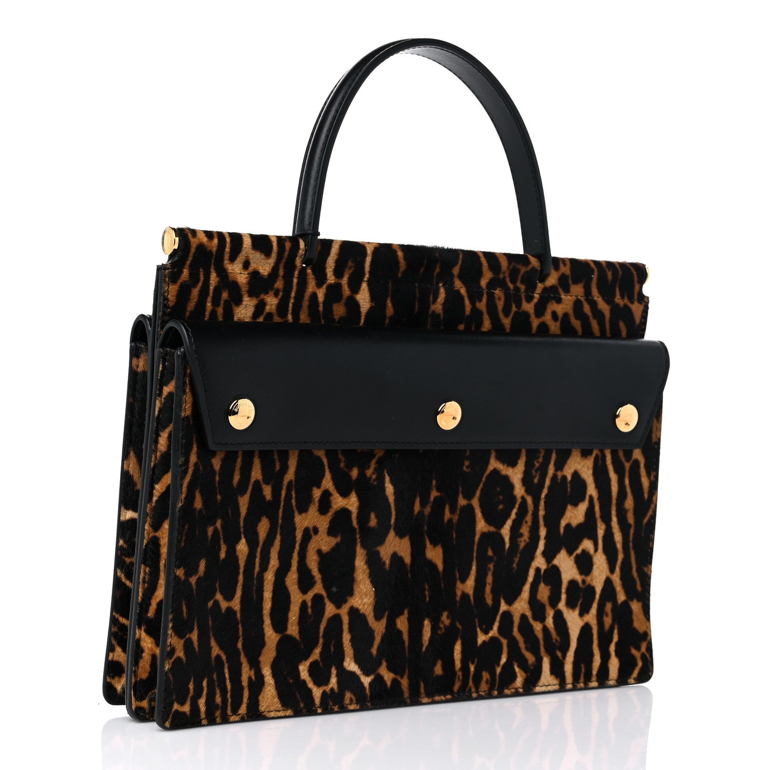 Burberry Calf Hair Leopard Print Small Title Bag with Pocket Black 3 of 10