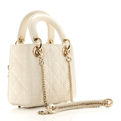 Christian Dior Lambskin Cannage Mini Lady Dior White 3 of 9