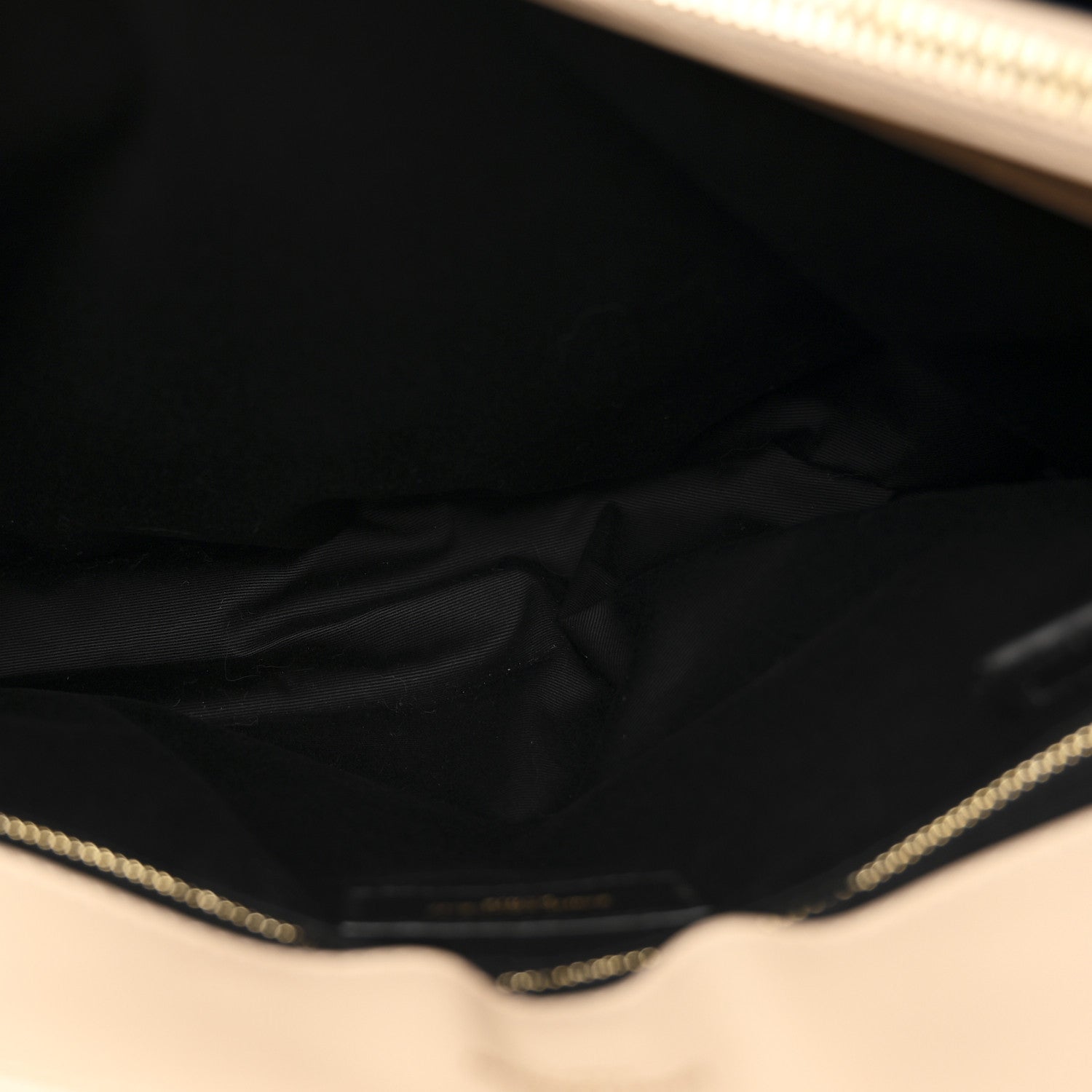 Saint Laurent Calfskin Matelasse Large Loulou Monogram Chain Satchel Dark Beige 6 of 11