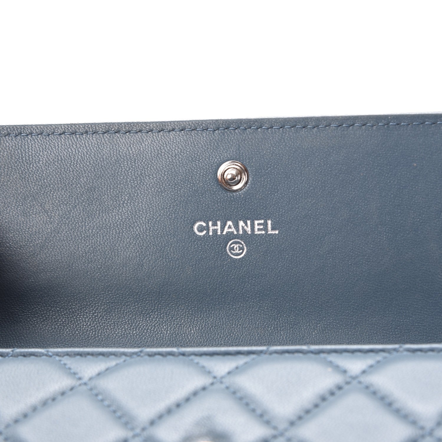 Chanel Lambskin Quilted Large Gusset Flap Wallet Blue 13 of 16