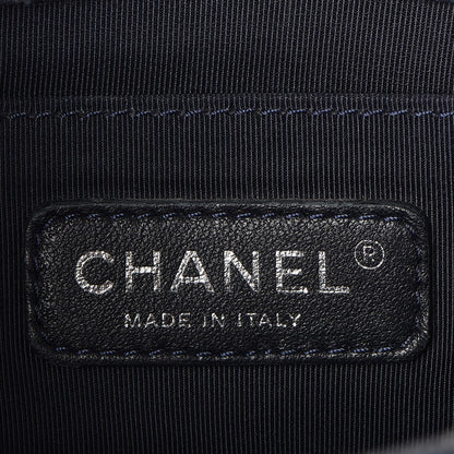 Chanel Denim Chevron Quilted Medium Boy Flap Blue 9 of 11