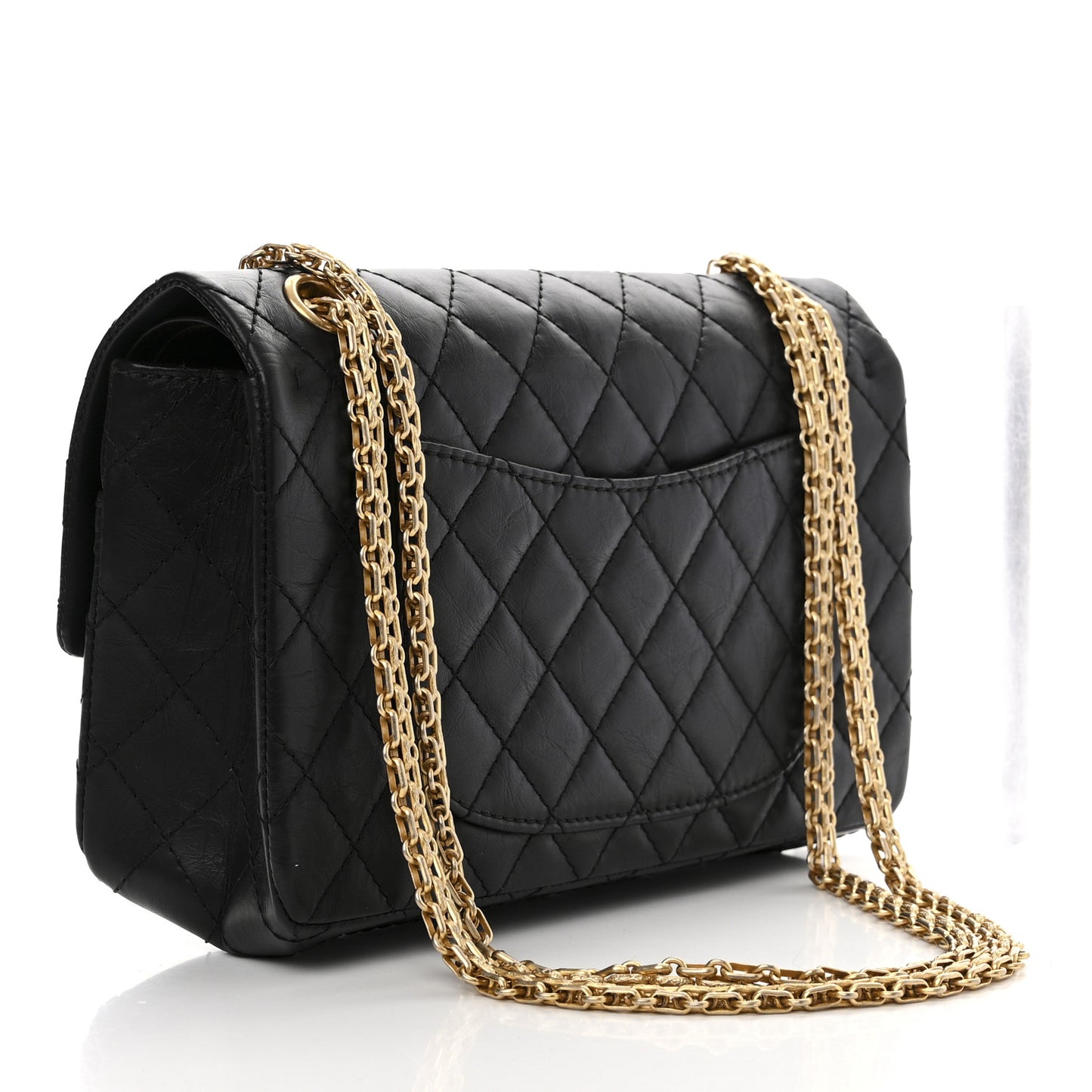 Aged Calfskin Quilted 2.55 Reissue 225 Flap Black
