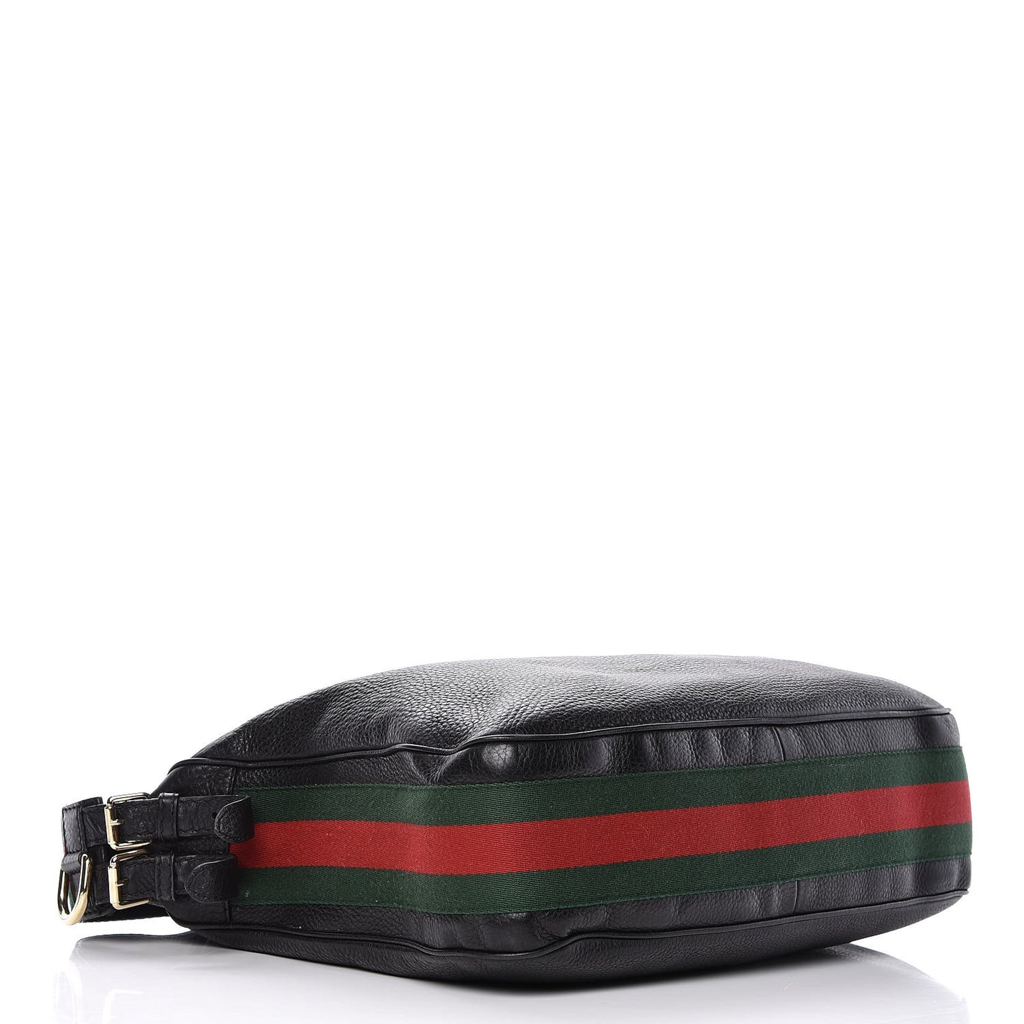 Pebbled Calfskin Medium Heritage Shoulder Bag Black