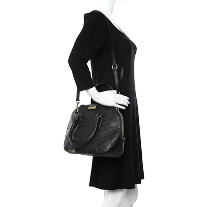 Burberry Heritage Grain Check Embossed Small Orchard Bowling Bag Black 2 of 9