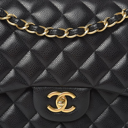 Chanel Caviar Quilted Jumbo Double Flap Black 18 of 18