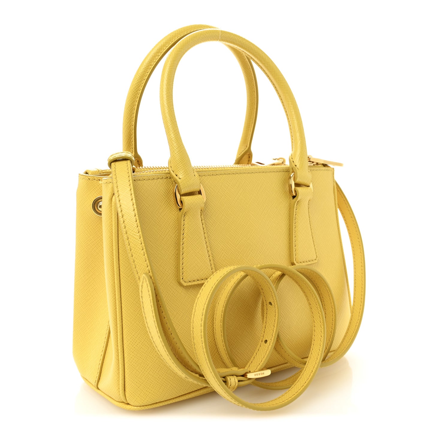 Saffiano Lux Mini Galleria Double Zip Tote Soleil