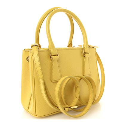Prada Saffiano Lux Mini Galleria Double Zip Tote Soleil 4 of 27
