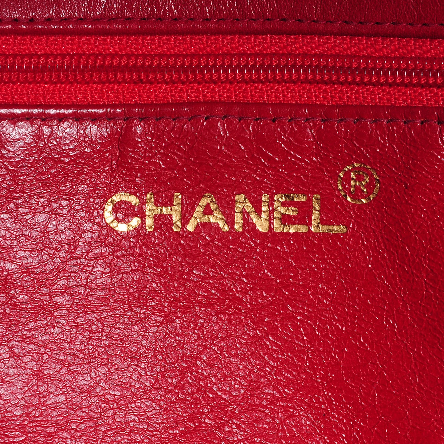 Lambskin CC Jumbo Shoulder Bag Red