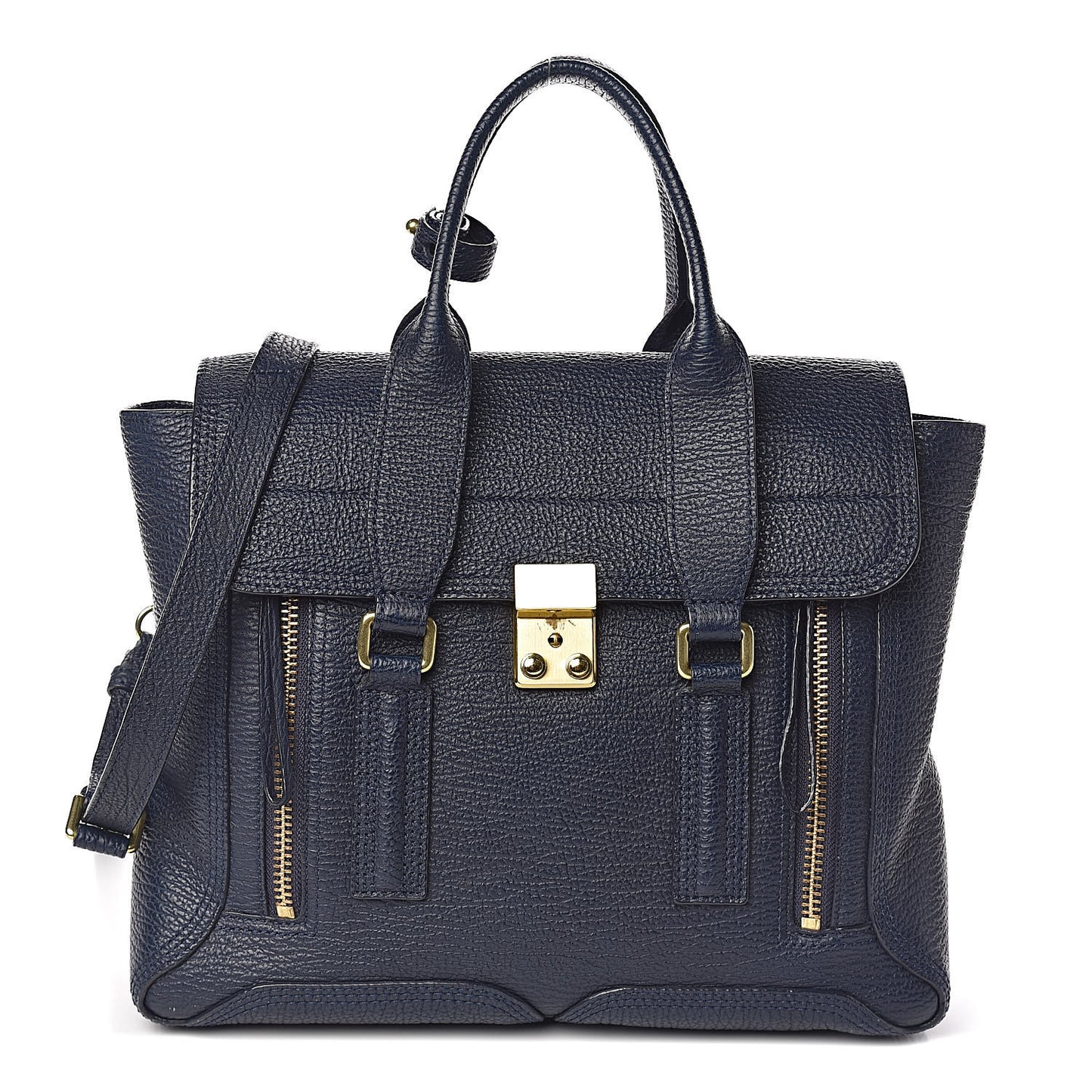 3.1 Textured Calfskin Medium Pashli Satchel Ink