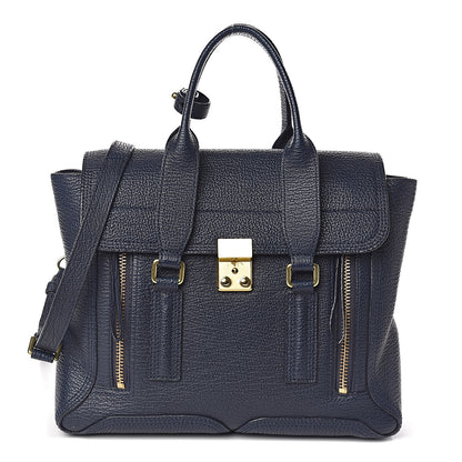 3.1 Phillip Lim 3.1 Textured Calfskin Medium Pashli Satchel Ink 1 of 16