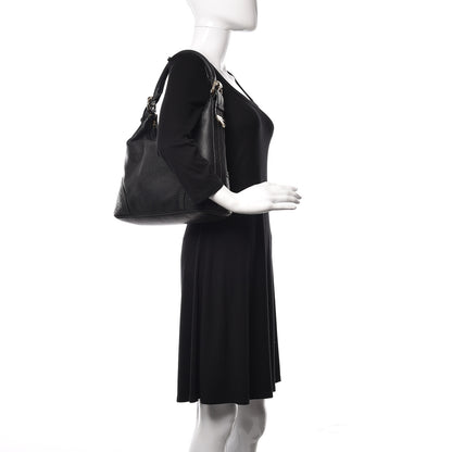 Gucci Pebbled Calfskin Guccissima Trim Medium Signoria Hobo Black 2 of 12