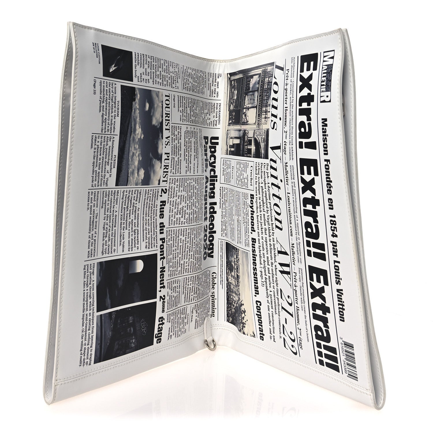 Louis Vuitton Calfskin Newspaper Print Pouch 5 of 7