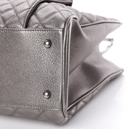 Chanel Metallic Grained Calfskin Quilted Large Casual Pocket Tote Silver 8 of 18
